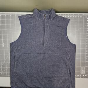 Duluth Trading Threshold Vest Mens XL Blue 1/4 Zip Fleece Workwear Golf Outdoor